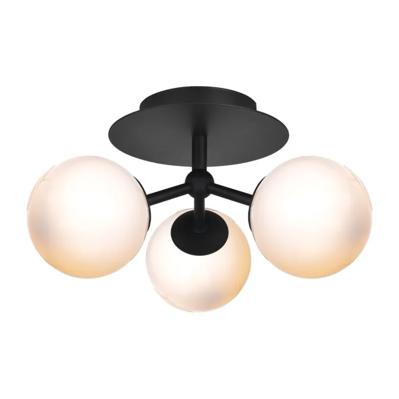 ATOM TRIO, noir et verre opal, 3xG9