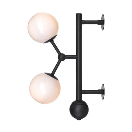ATOM applique noir et verre opal, 2xG9