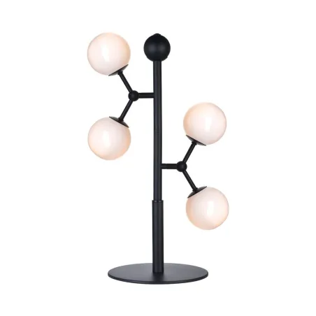 ATOM lampe de table, noir et verre opal, 4xG9