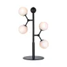 ATOM lampe de table, noir et verre opal, 4xG9