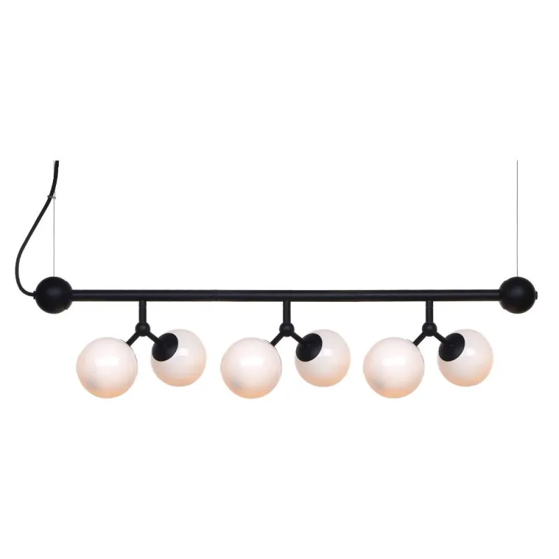 ATOM Mini Horizontal noir et verre opal, 6xG9