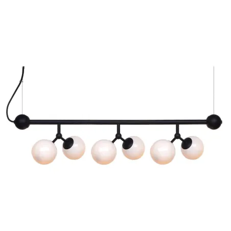 ATOM Mini Horizontal noir et verre opal, 6xG9