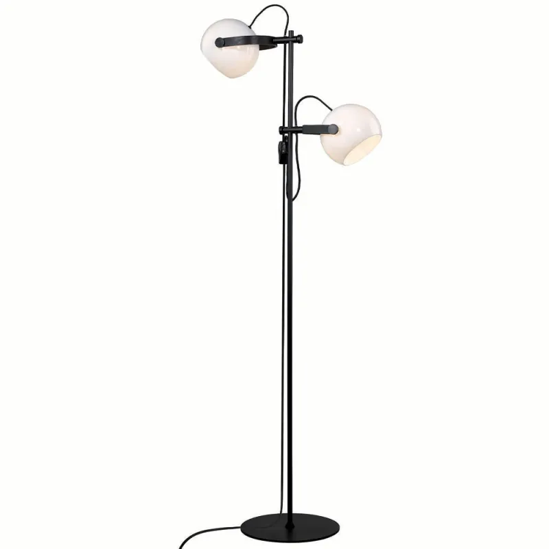 D.C lampadaire 2L diam.18 E27,  Opal m, chene-noir