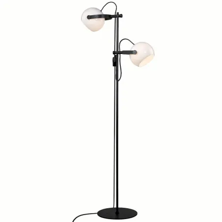 D.C lampadaire 2L diam.18 E27,  Opal m, chene-noir