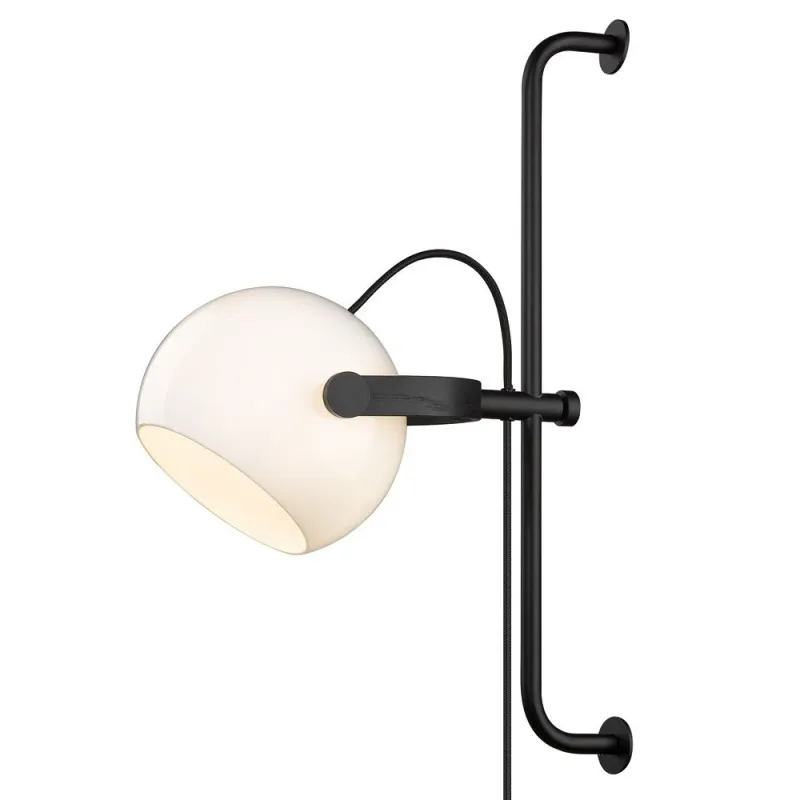 D.C applique diam.18 long E27, Opal w, chene-noir
