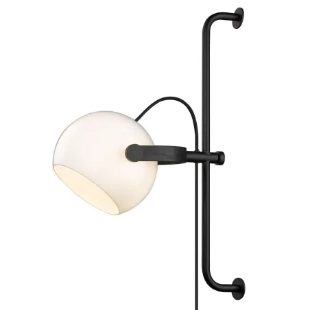 D.C applique diam.18 long E27, Opal w, chene-noir