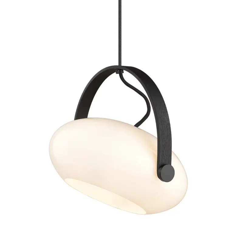 D.C suspension diam.26 E27, Opal m. chene-noir