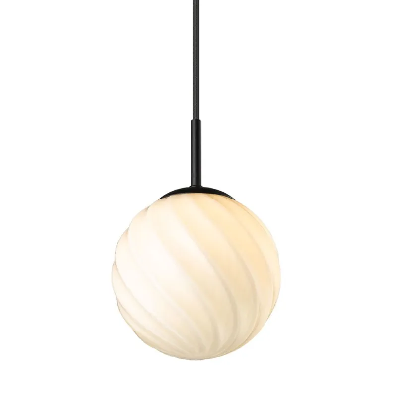 Twist suspension diam.15cm E14 Ball Opal/noir