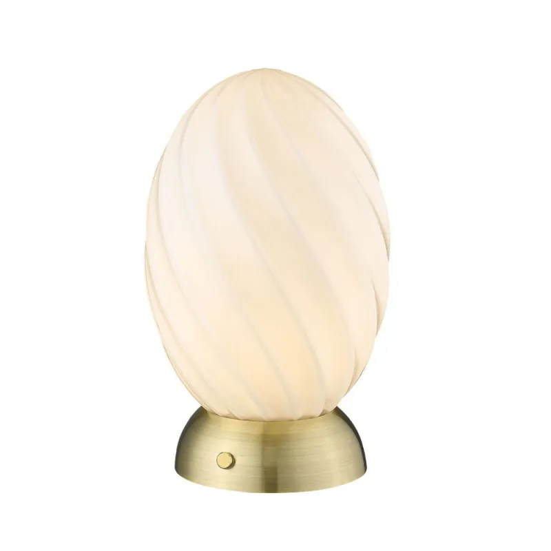 Twist Oval lampe à poser Opal 1 X G9 laiton antique
