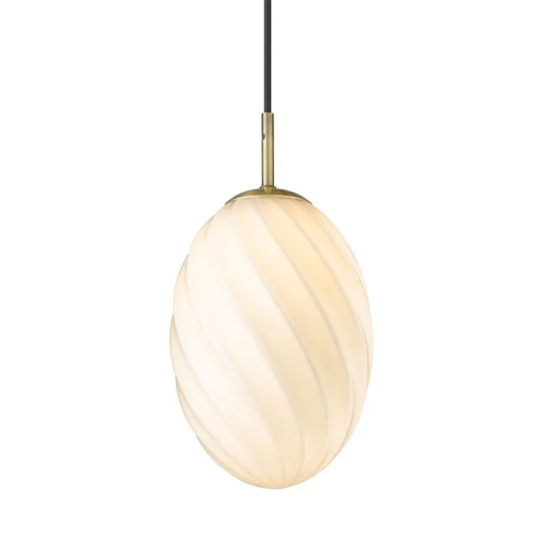 Twist suspension diam.15cm Opal E27 laiton antique