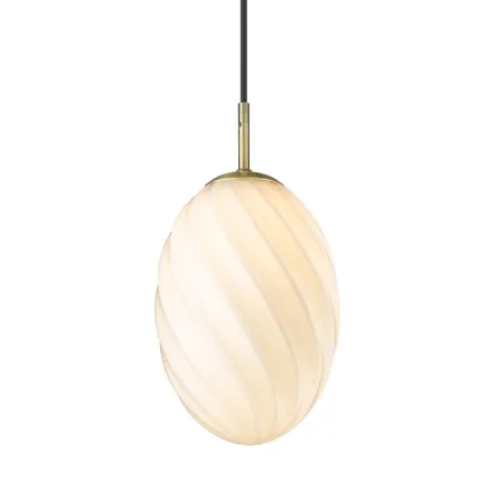 Twist suspension diam.15cm Opal E27 laiton antique