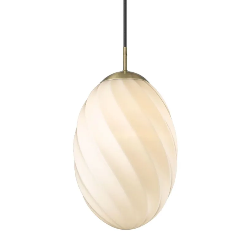 Twist suspension diam.25cm Opal E27 laiton antique