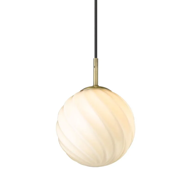 Twist suspension Ball diam.15 Opal / laiton antique