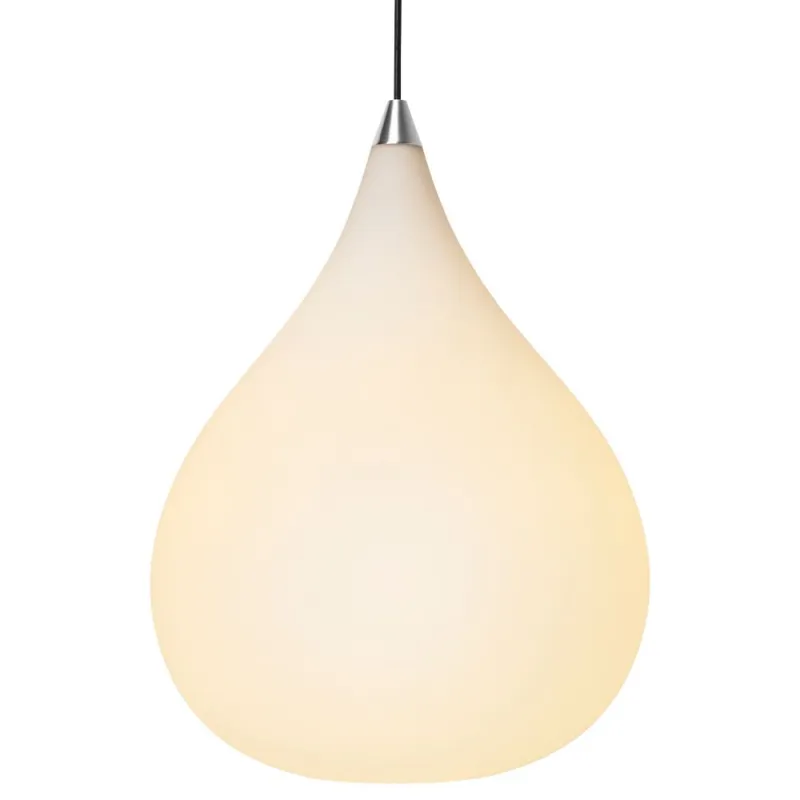 DROPS  suspension diam.38 verre opal/acier