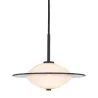 Orbit suspension diam.24cm verre opal, noir metal G9