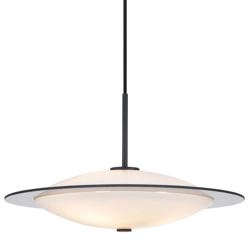 Orbit suspension diam.40cm verre opal, noir metal 3XG9