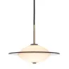 Orbit suspension diam.24cm verre opal, métal laiton antique G9