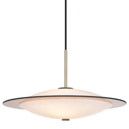 Orbit suspension diam.40cm verre opal, métal laiton antique 3XG9