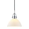 DENVER suspension diam.19 verre opal/chrome