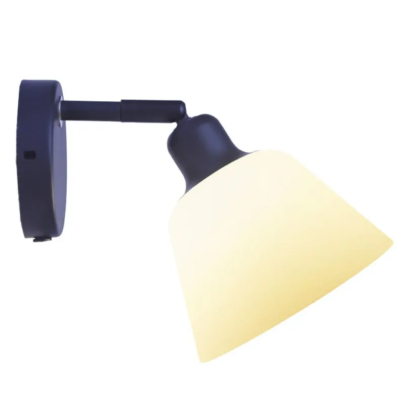 CARPENTER applique E14, verre opal / noir