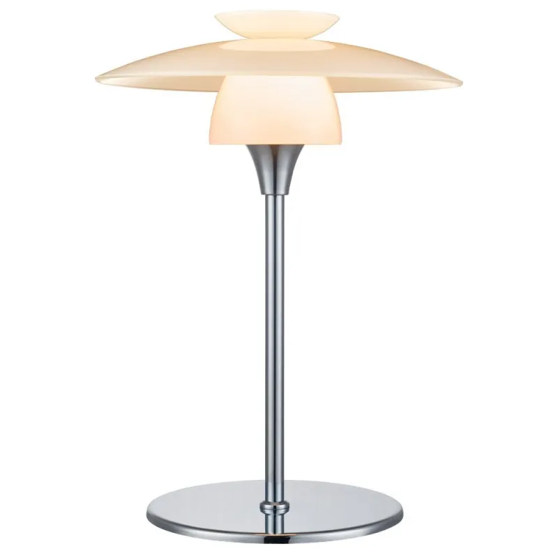 SCANDINAVIA lampe à poser diam.20 opal/chrome