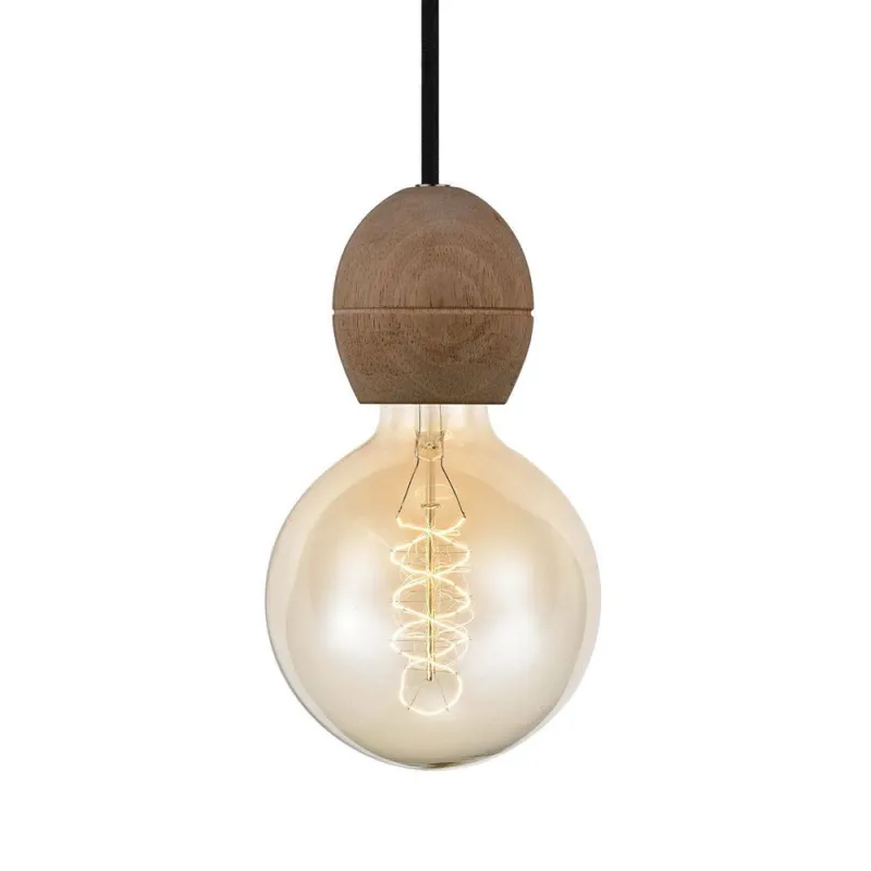 LIGHT suspension E27 bois foncé