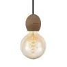 LIGHT suspension E27 bois foncé