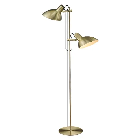 Metropole gulv lampadaire double tete laiton antique 2XE27