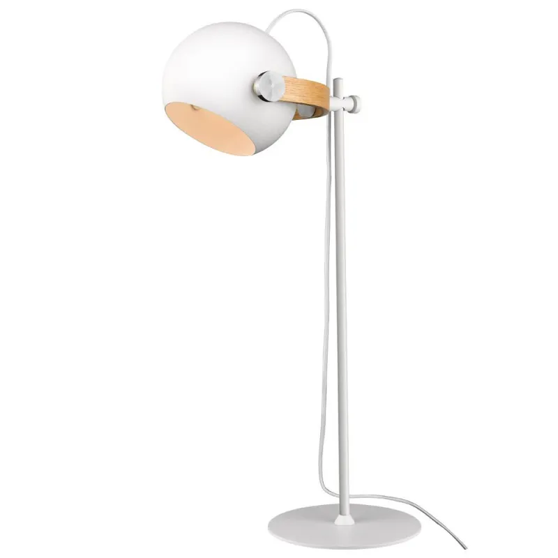 D.C  lampe à poser Ø18 E27, blanc / chêne