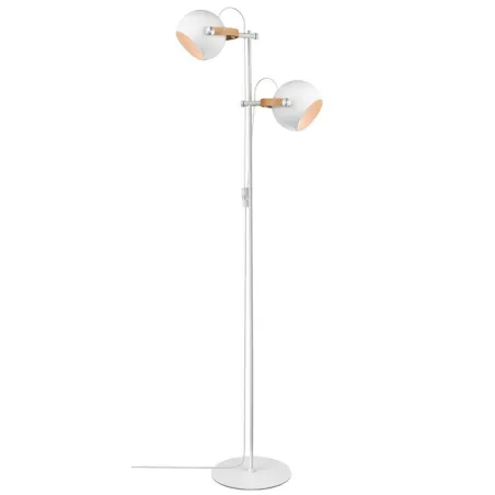 D.C  lampadaire 2L Ø18 E27, blanc / chêne