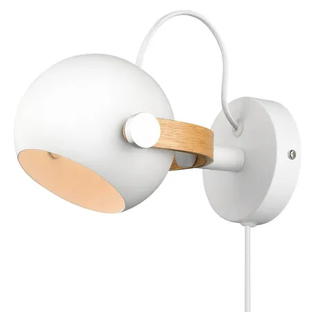 D.C  applique Ø12 G9, blanc / chêne