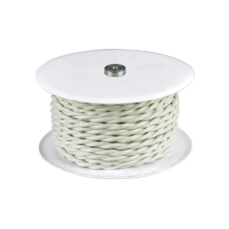 CABLE-ROLL Textile Twisted blanc 25M