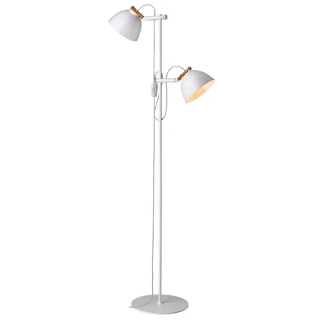 ARHUS lampadaire 2L  diam.18 G9,  blanc / bois