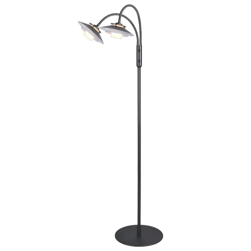1123  lampadaire 2L diam.13 G9,  Gun-noir