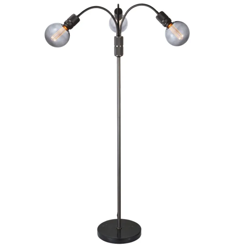 HALO  3L lampadaire l. 3XE27, Gun-noir / base marbre