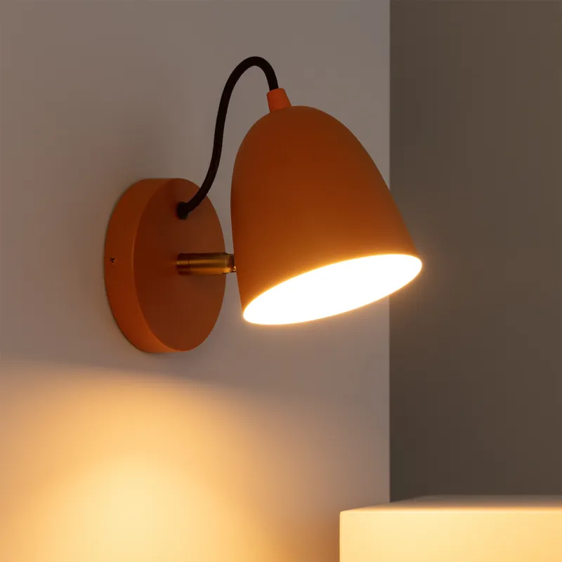 applique-murale-support-metal-orange-culot-e27