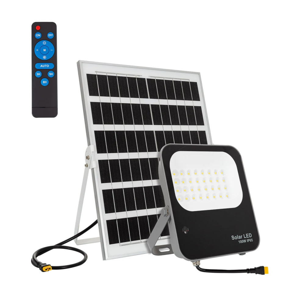 kit-projecteur-solaire-100w-ip65-telecommande-minuterie