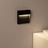 Applique balisage extérieur 4w led mural carré noir-135 lumens étanche ip54