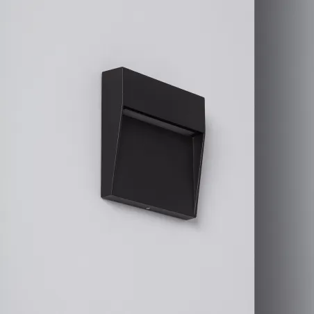 Applique balisage extérieur 4w led mural carré noir-135 lumens étanche ip54