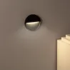 Applique balisage extérieur 4w led mural rond noir-135 lumens étanche ip54
