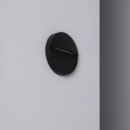 Applique balisage extérieur 4w led mural rond noir-135 lumens étanche ip54
