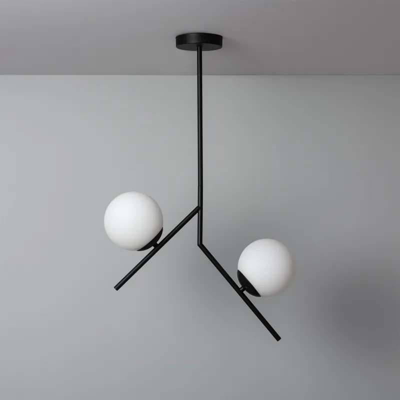 plafonnier-2-tetes-bras-metal-noir-et-boules-culot-e27