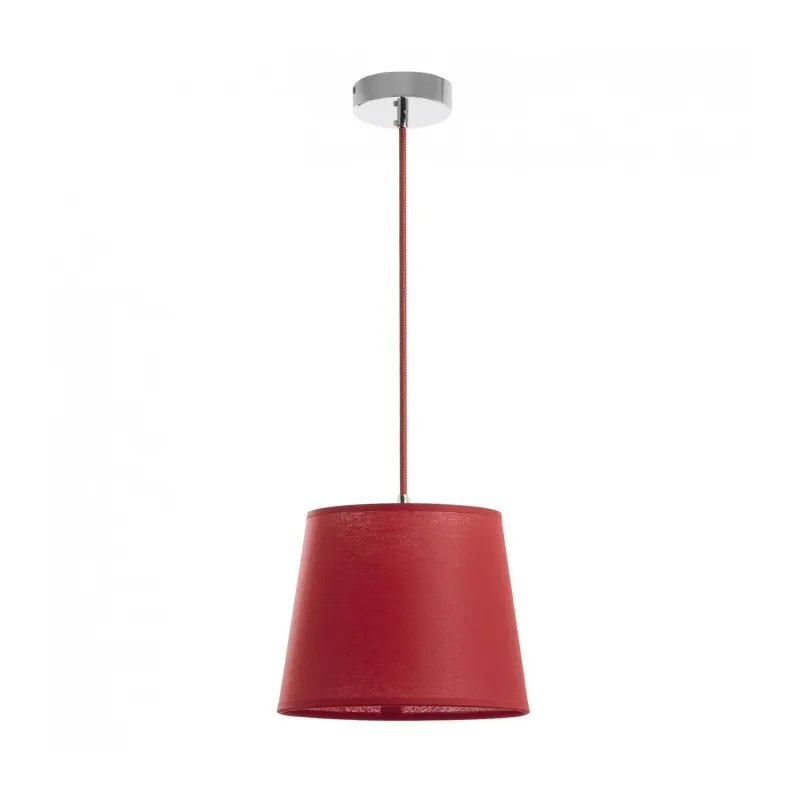 Suspension A TU ESTILO IP20 E27 chrome+rouge - Pas cher