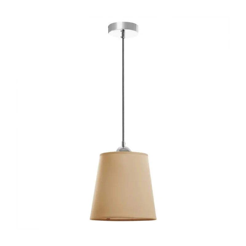 Suspension A TU ESTILO IP20 E27 crom+beige - Pas cher