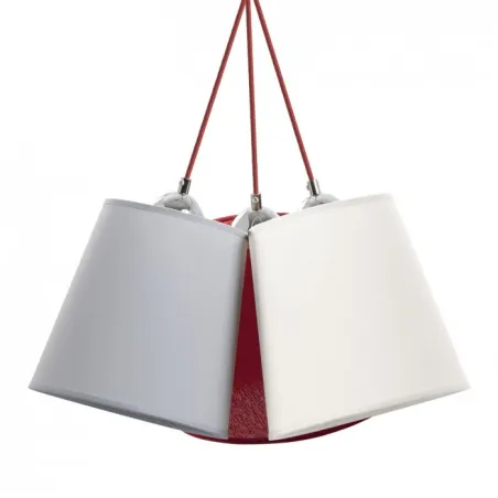 Suspension  A TU ESTILO IP20 3xE27 chrome+rouge - Pas cher