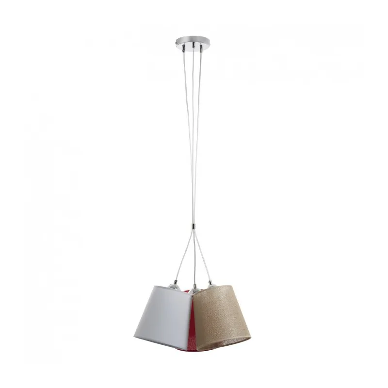 Suspension  A TU ESTILO IP20 3xE27 chrome+gris - Pas cher