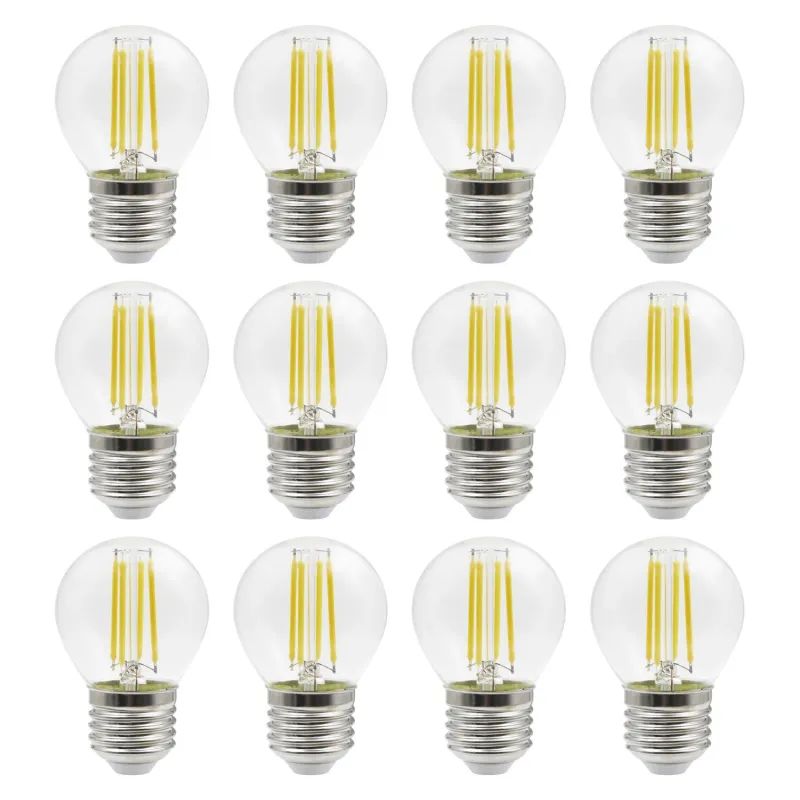 Kit 12 lampes LED FILAMENT E27 4W 470lm 3000K - Pas cher