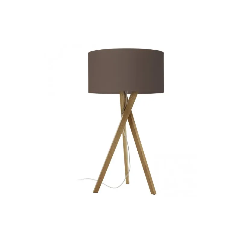 Lampe à poser WOOD E27 60W bois hêtre - Pas cher
