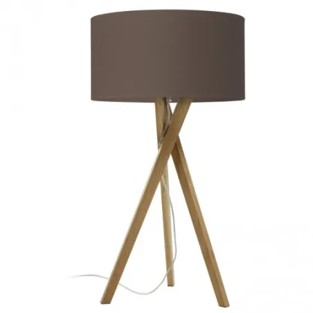 Lampe à poser WOOD E27 60W bois hêtre - Pas cher