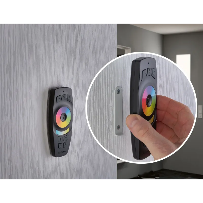 SmartHome ZB Gent Télécommande 2xAAA Avec support mural Noir plasti...